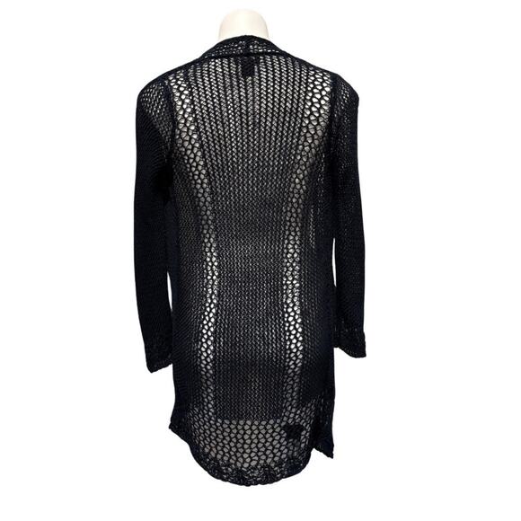 Lucky Brand Sweaters - Lucky Brand Duster XS Dark Navy Blue Crochet Open Front